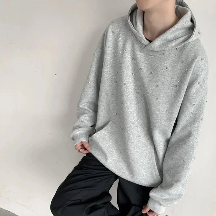 Heavy Du oulder Padded Hoodie Sweatirt for Men And Women Spring Autumn Design High Street k Star Rhinestone Couple J...