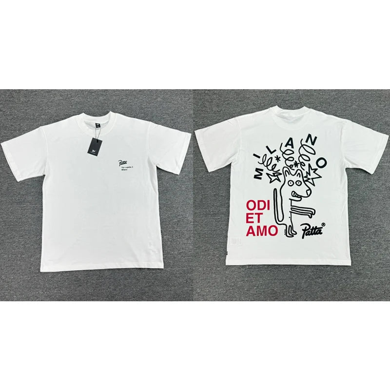 Men Women Clothing Breathable Cotton Patta T-shirt High Street Personality Fashion Print Short Sleeve PATTA Top Tee
