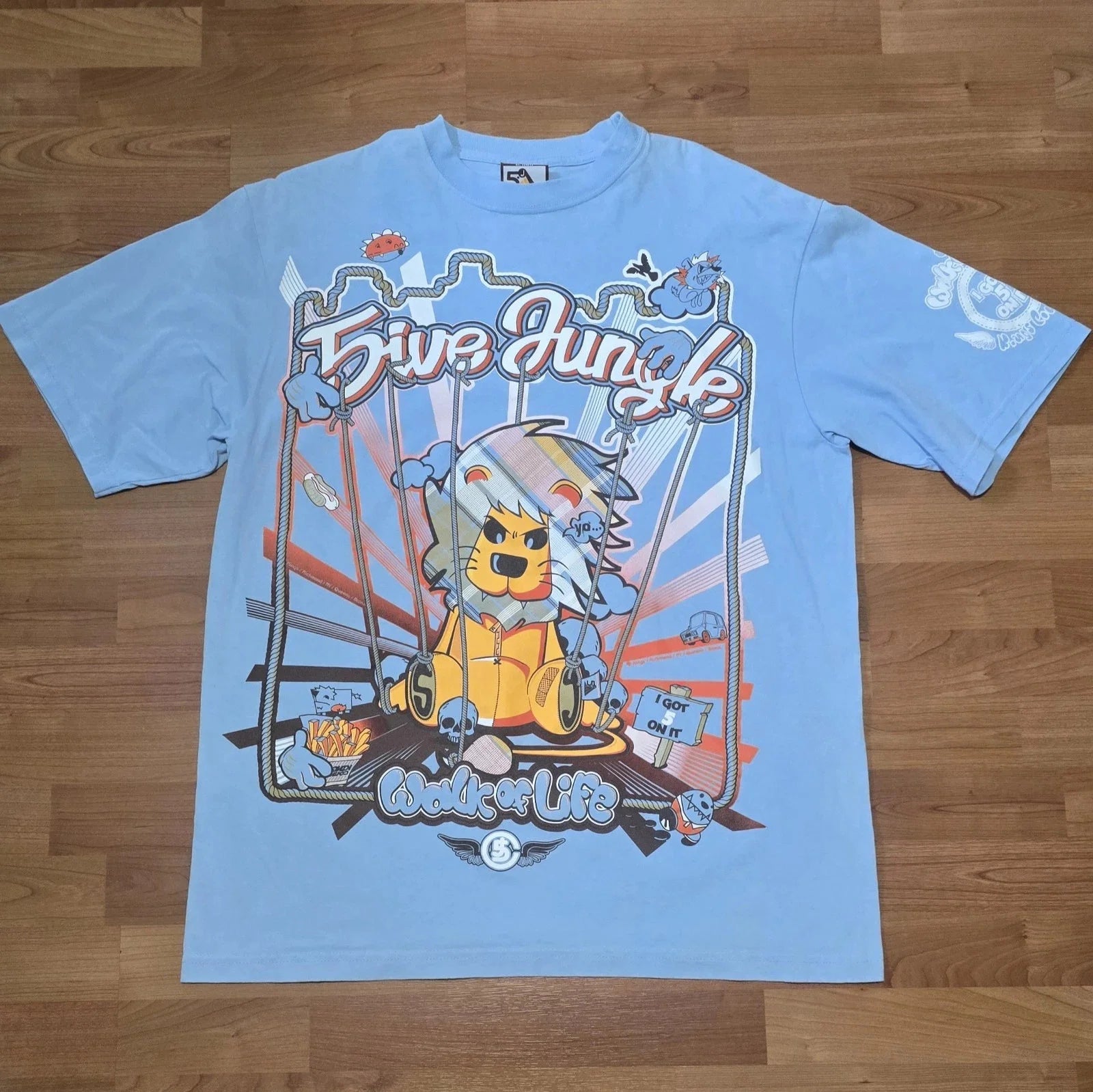 Scrawl Harajuku Printing Short Sleeves Hip Hop Punk Y2K American Street Skateboard T-shirt Boy Style Pure Cotton Tops