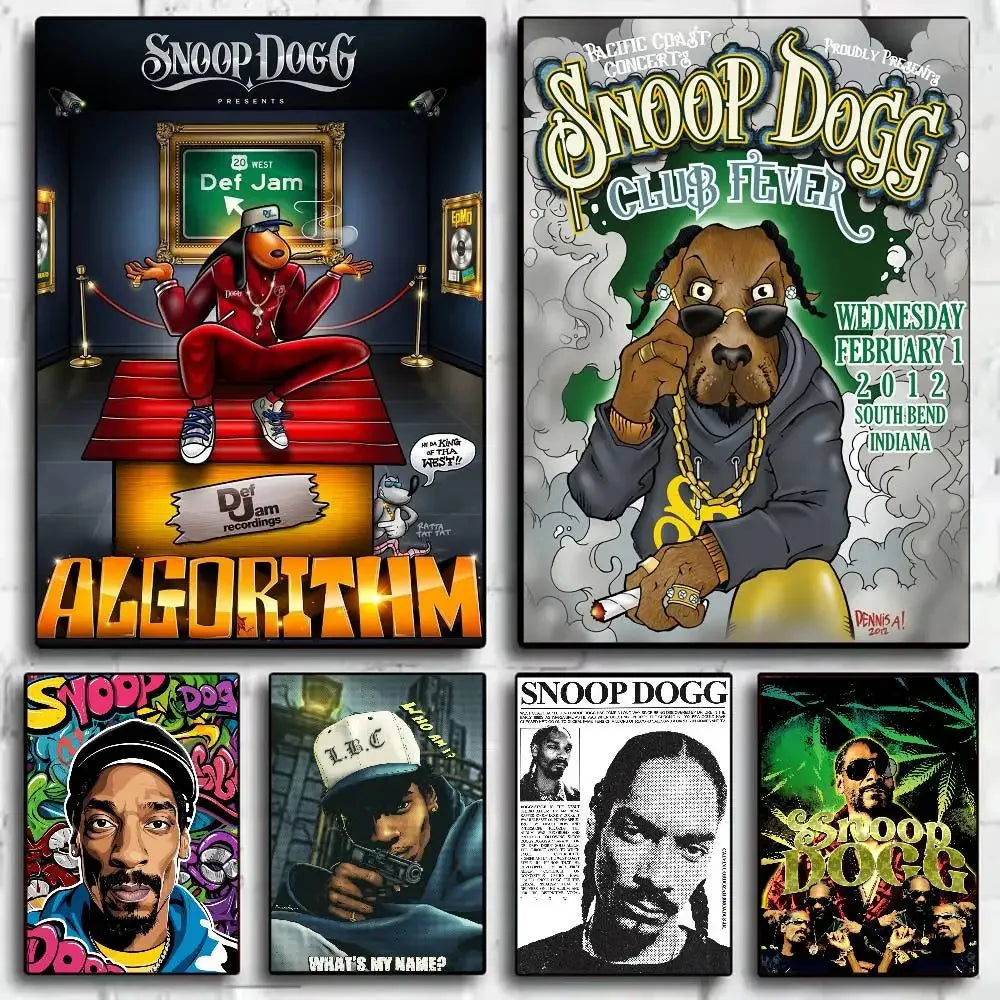 Rapper S-Snoop D-Dogg Poster HD Home Decor Sticky Wall Waterproof Home Living Room Bar Aesthetic Decor