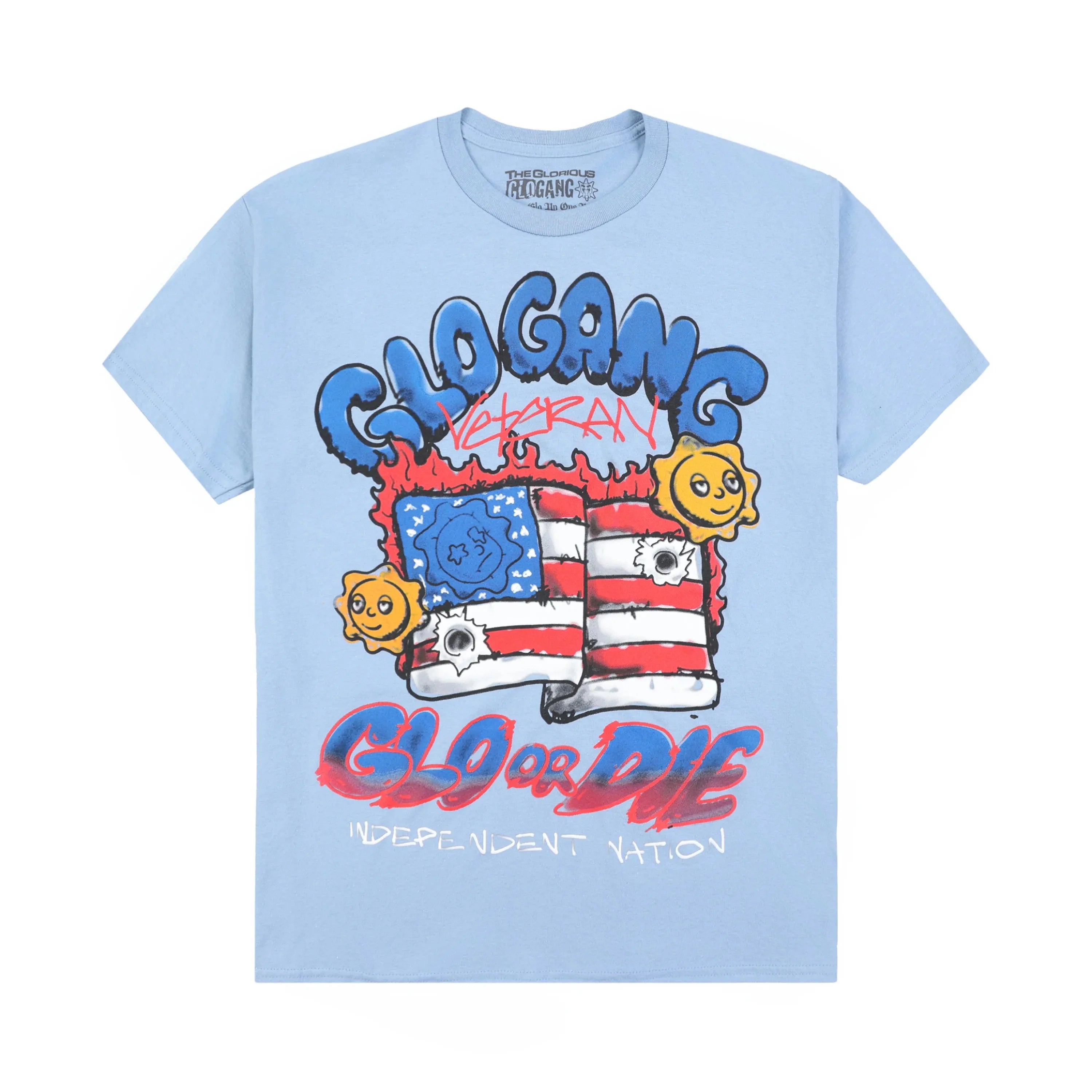 Glogang Men's Trendy Short-Sleeve T-Shirt Fashionable Street Style Harajuku Style Y2K Crew Neck Short-Sleeve Pure Cotton T-Shirt