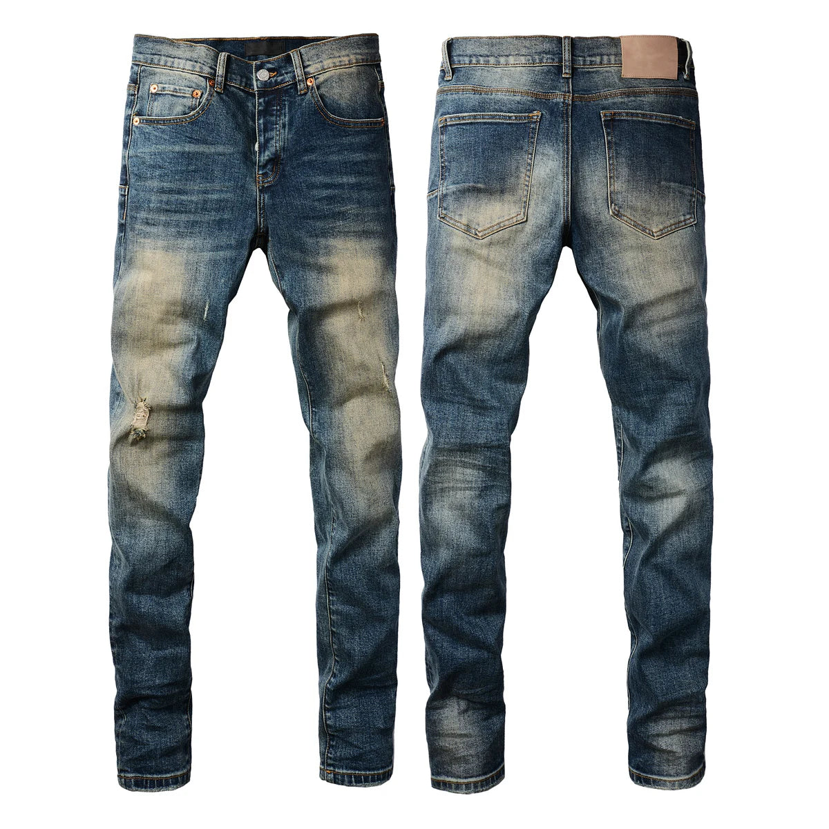 2025 American Jean Print Pants 9089 Style High Waist Loose Fit Straight Leg Blue Jeans Women's Fashion Casual Trousers