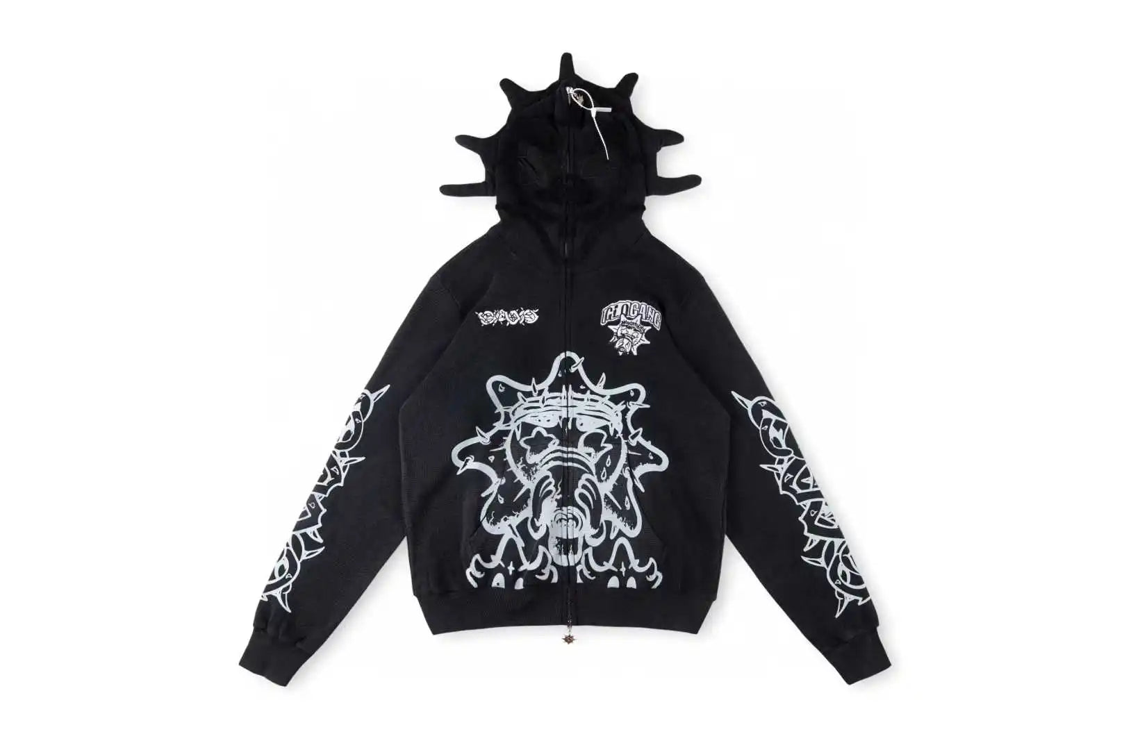 Glo Gang Eroded Glo Thermal embroidery printing Hoodie Men Women High Quality Oversized black full zip Hooded