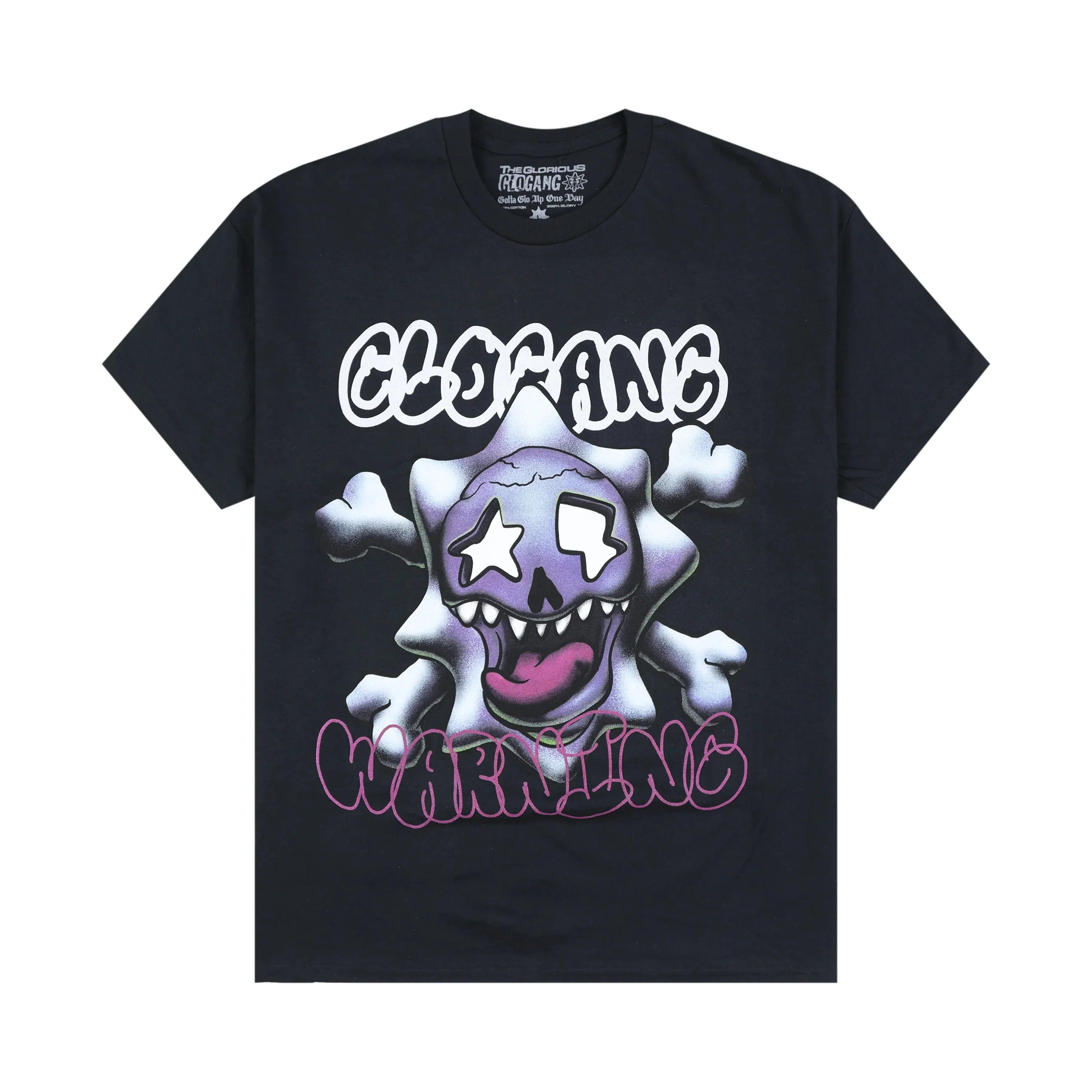 Glogang Men's Trendy Short-Sleeve T-Shirt Fashionable Street Style Harajuku Style Y2K Crew Neck Short-Sleeve Pure Cotton T-Shirt