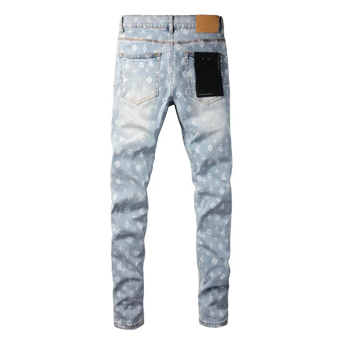 2025 American Jean Print Pants 9089 Style High Waist Loose Fit Straight Leg Blue Jeans Women's Fashion Casual Trousers