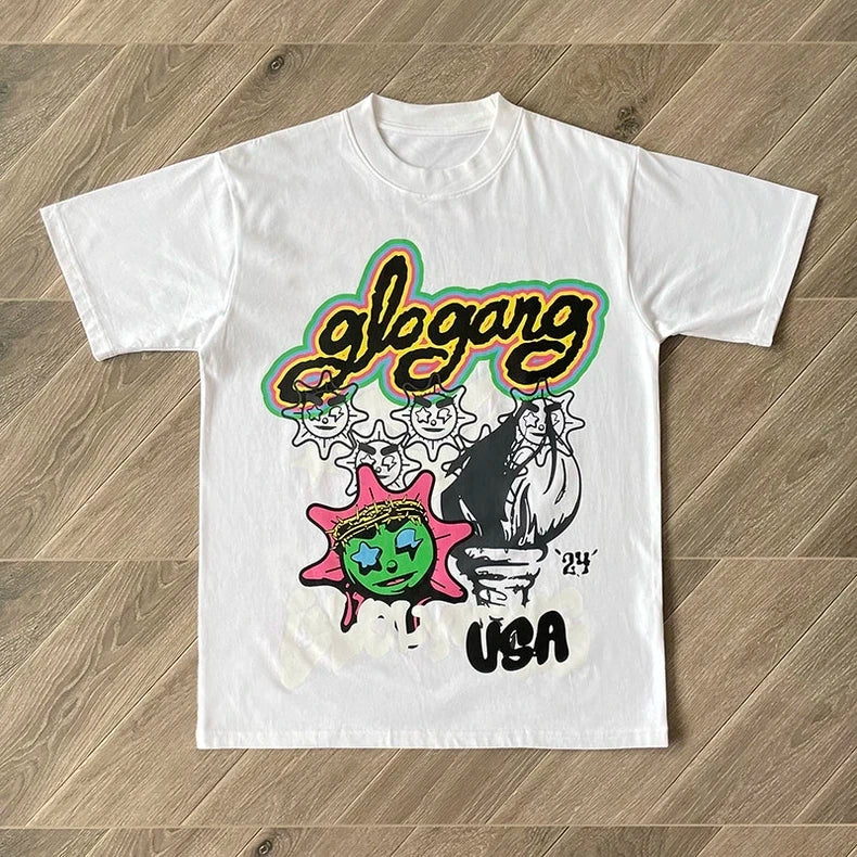 Glo Gang Casual Men's T-Shirt 100% Cotton Comfort Fit Streetwear Fashion Top