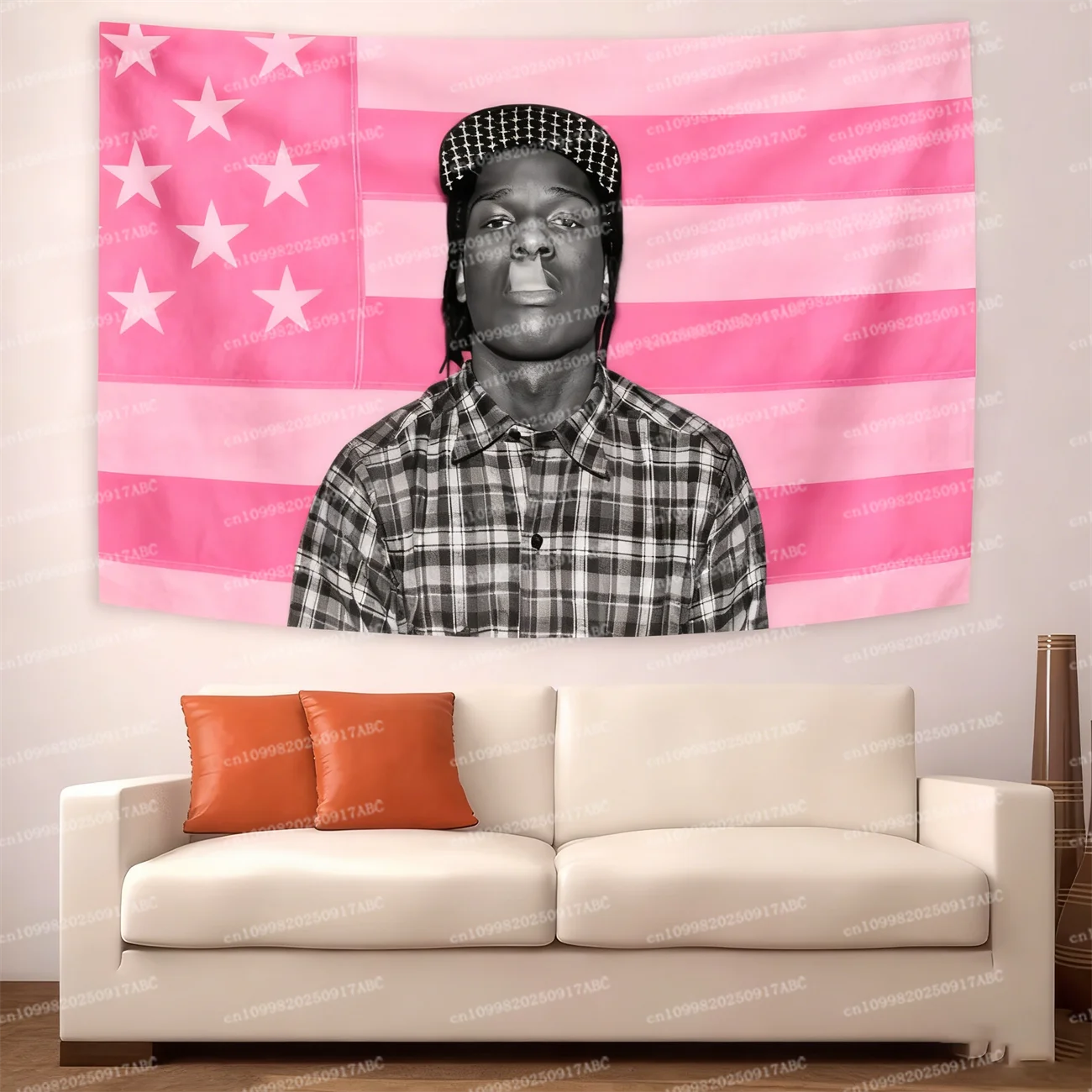 Asap Rockys Flag Rakim Mayers Smoking Wall Tapestry Hanging Ablum Posters Decor Meme Tapestry Room Decor Aesthetic