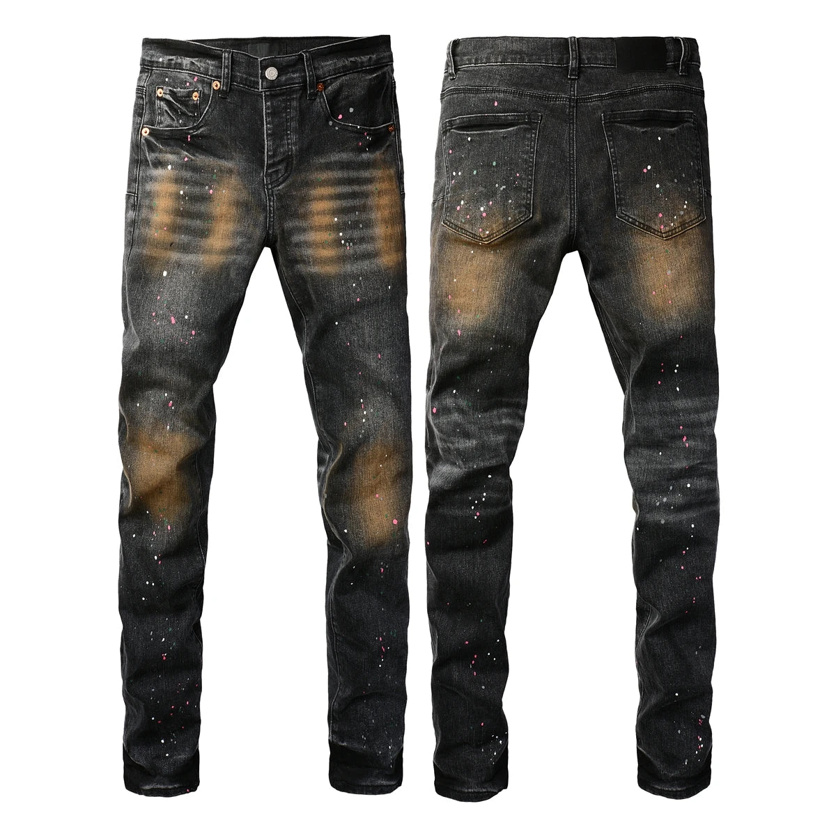 2025 American Jean Print Pants 9089 Style High Waist Loose Fit Straight Leg Blue Jeans Women's Fashion Casual Trousers