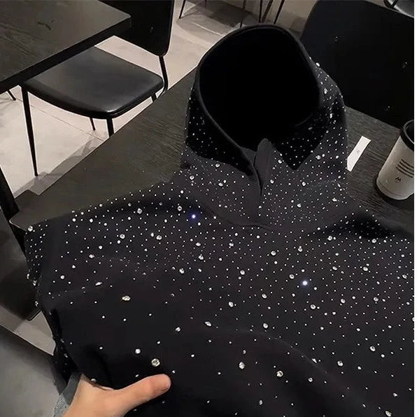 Heavy Du oulder Padded Hoodie Sweatirt for Men And Women Spring Autumn Design High Street k Star Rhinestone Couple J...