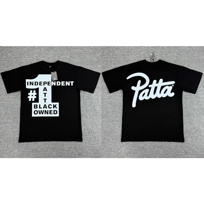 Men Women Clothing Breathable Cotton Patta T-shirt High Street Personality Fashion Print Short Sleeve PATTA Top Tee