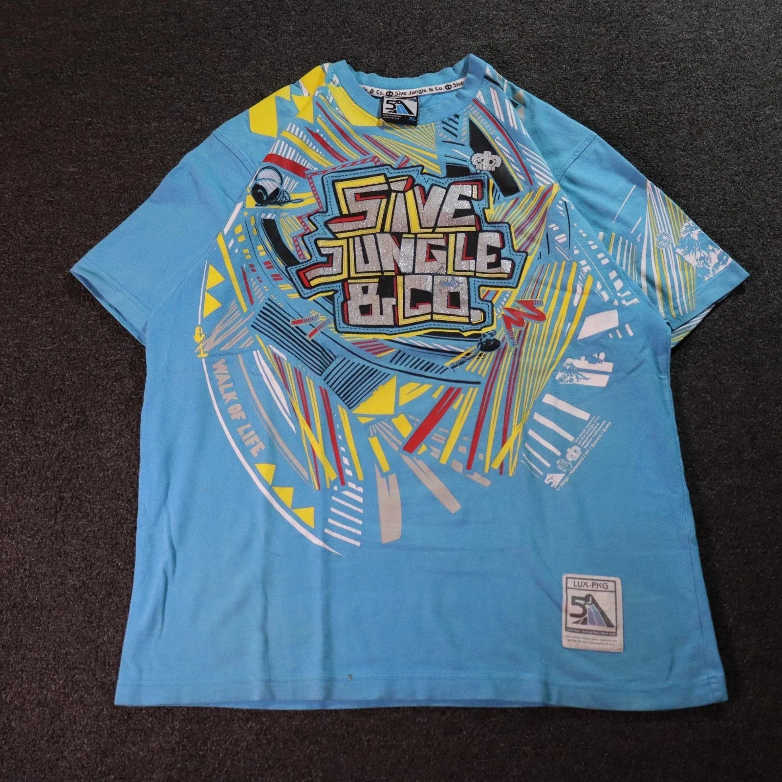 Scrawl Harajuku Printing Short Sleeves Hip Hop Punk Y2K American Street Skateboard T-shirt Boy Style Pure Cotton Tops