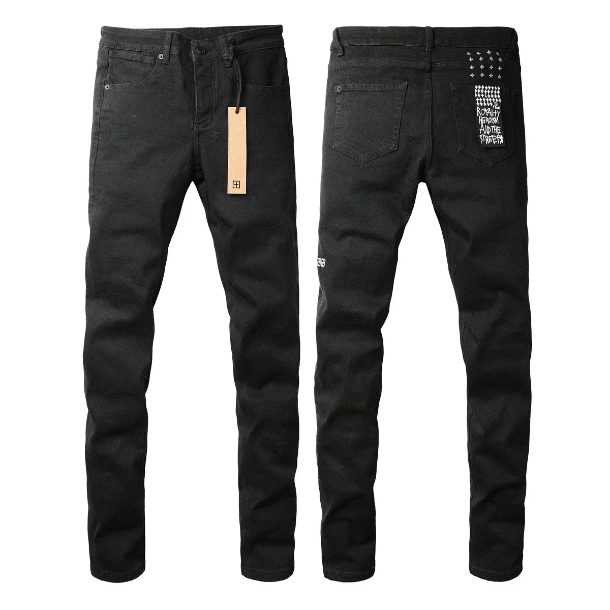 New KSUBI Jeans Men Paint Hole Trendy American High Street  Trend Low Rise Stretch Skinny Pleated Ripped Jeans