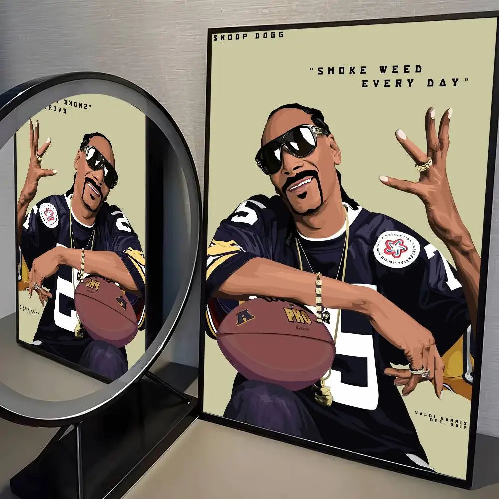 Rapper S-Snoop D-Dogg Poster HD Home Decor Sticky Wall Waterproof Home Living Room Bar Aesthetic Decor