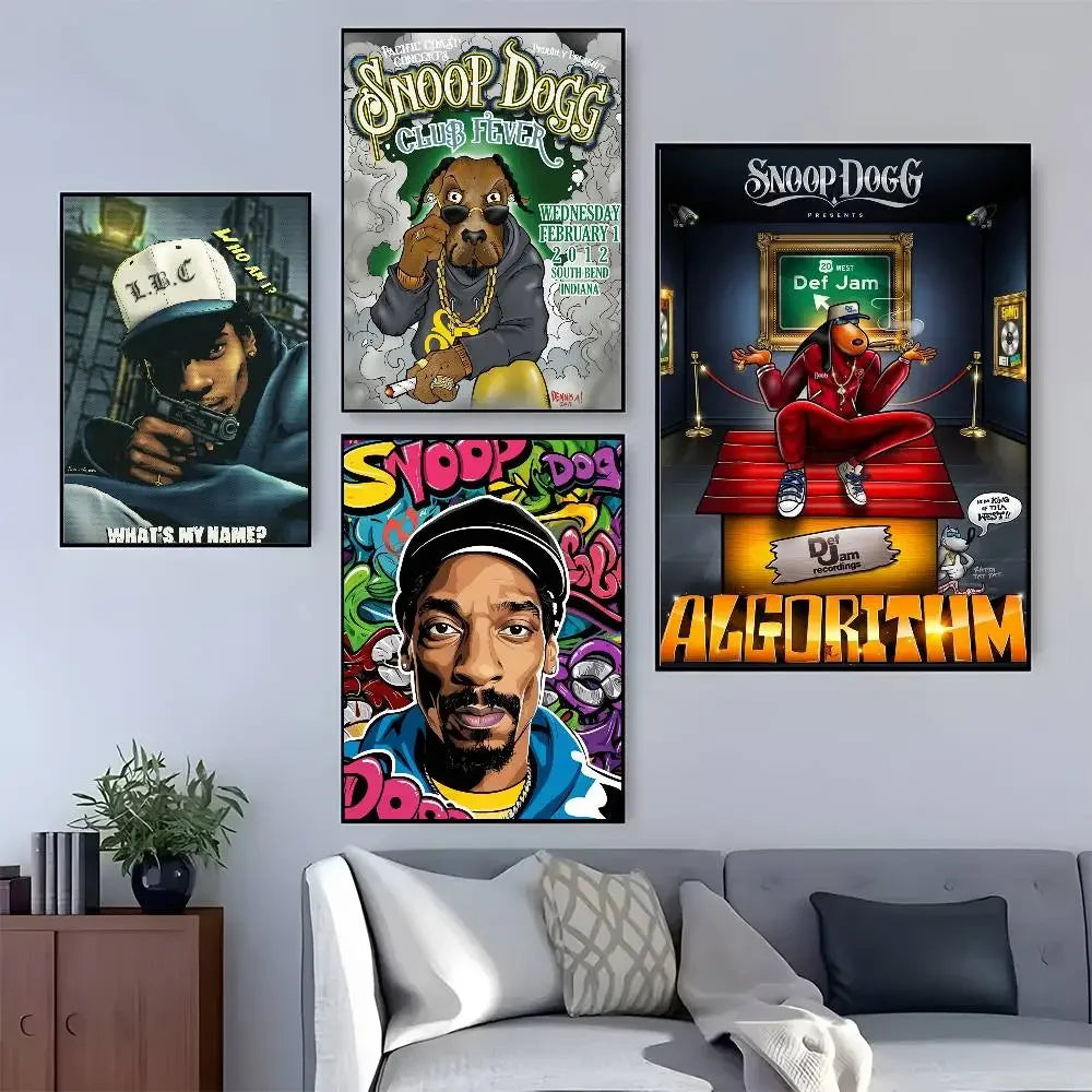 Rapper S-Snoop D-Dogg Poster HD Home Decor Sticky Wall Waterproof Home Living Room Bar Aesthetic Decor