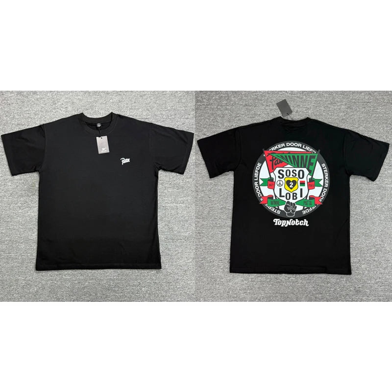 Men Women Clothing Breathable Cotton Patta T-shirt High Street Personality Fashion Print Short Sleeve PATTA Top Tee