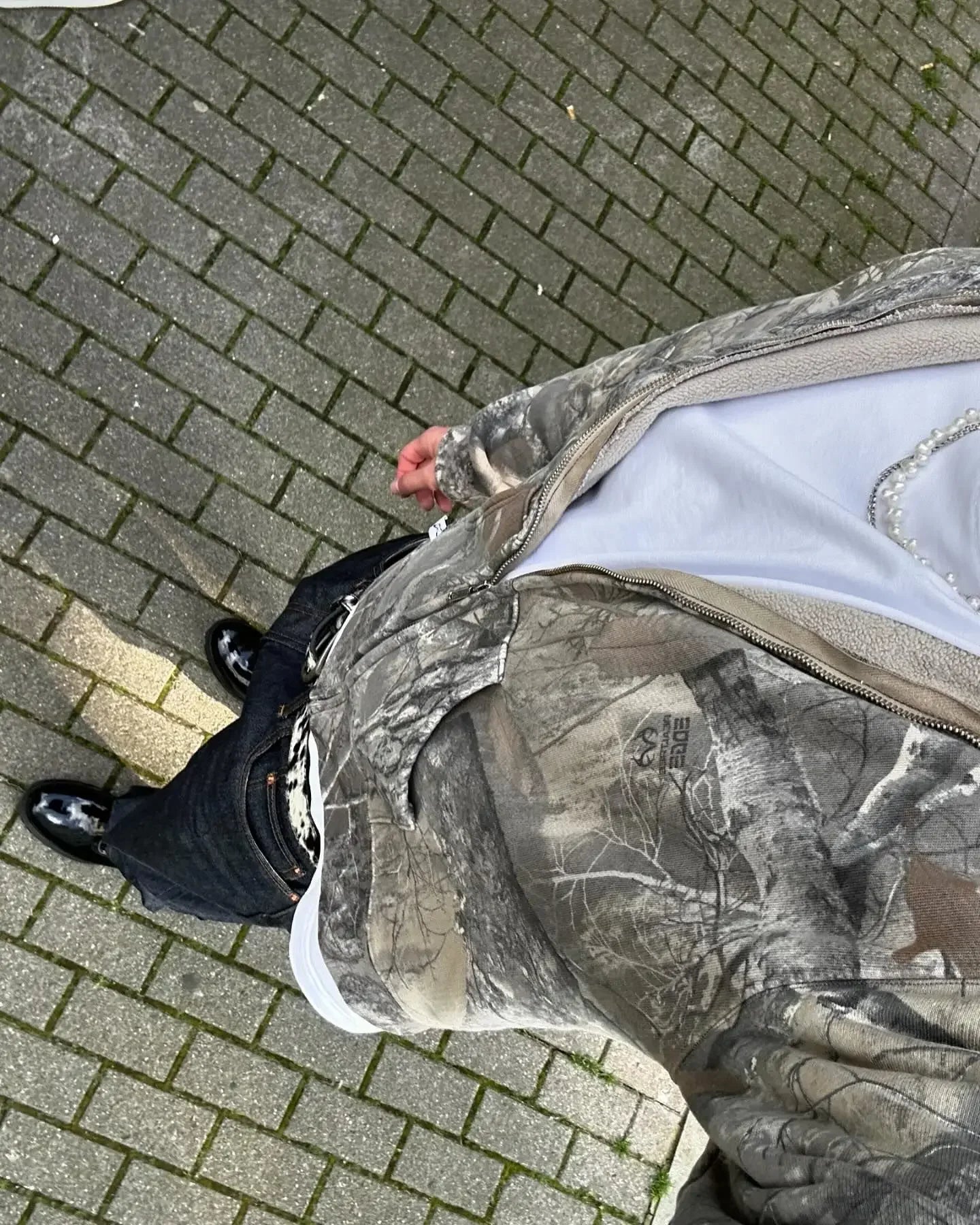 Real Tree Camo Hoodie – Y2K White Tribal Graphic Edition