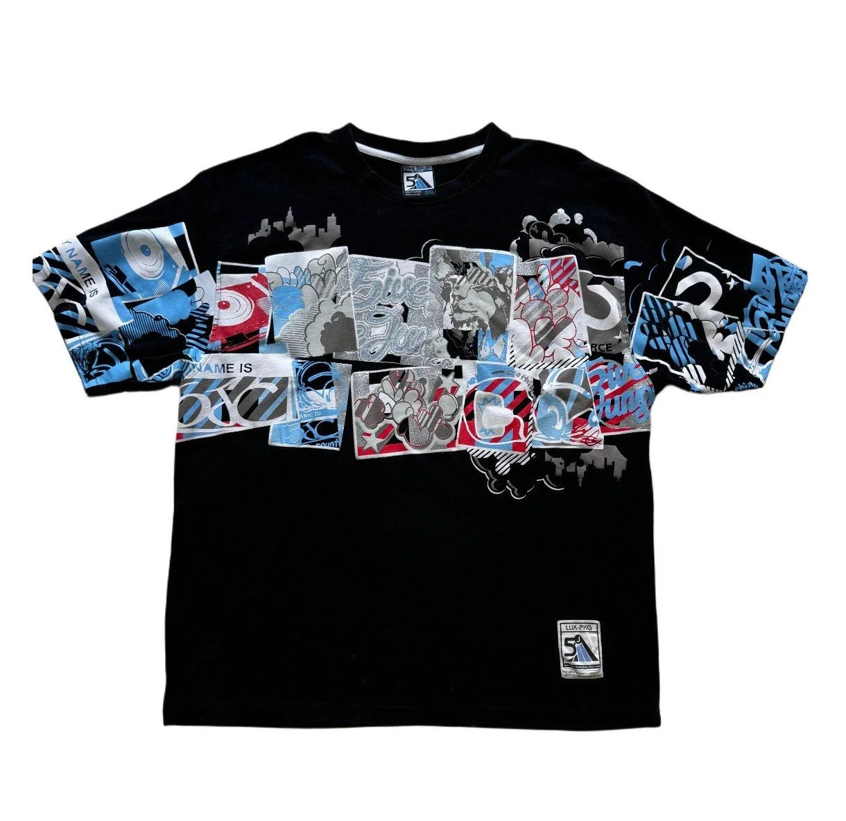 Scrawl Harajuku Printing Short Sleeves Hip Hop Punk Y2K American Street Skateboard T-shirt Boy Style Pure Cotton Tops