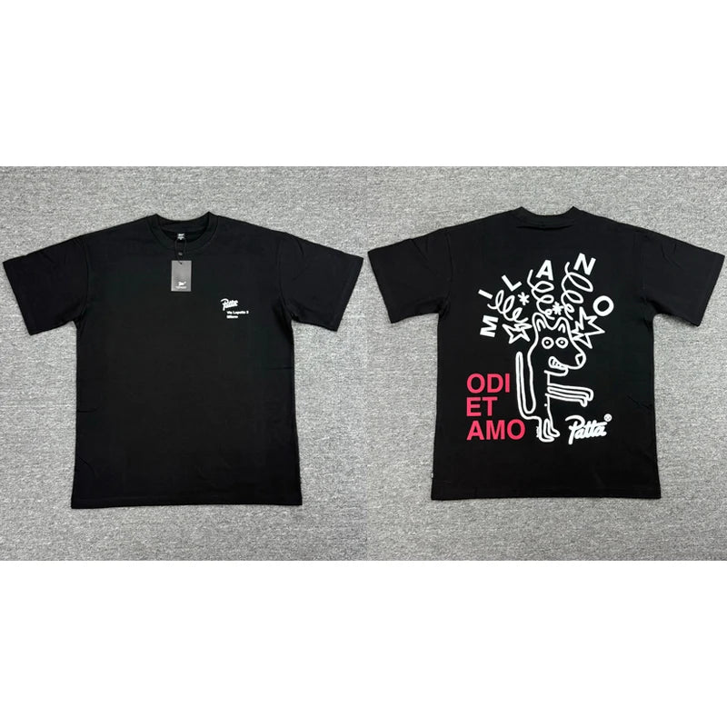Men Women Clothing Breathable Cotton Patta T-shirt High Street Personality Fashion Print Short Sleeve PATTA Top Tee