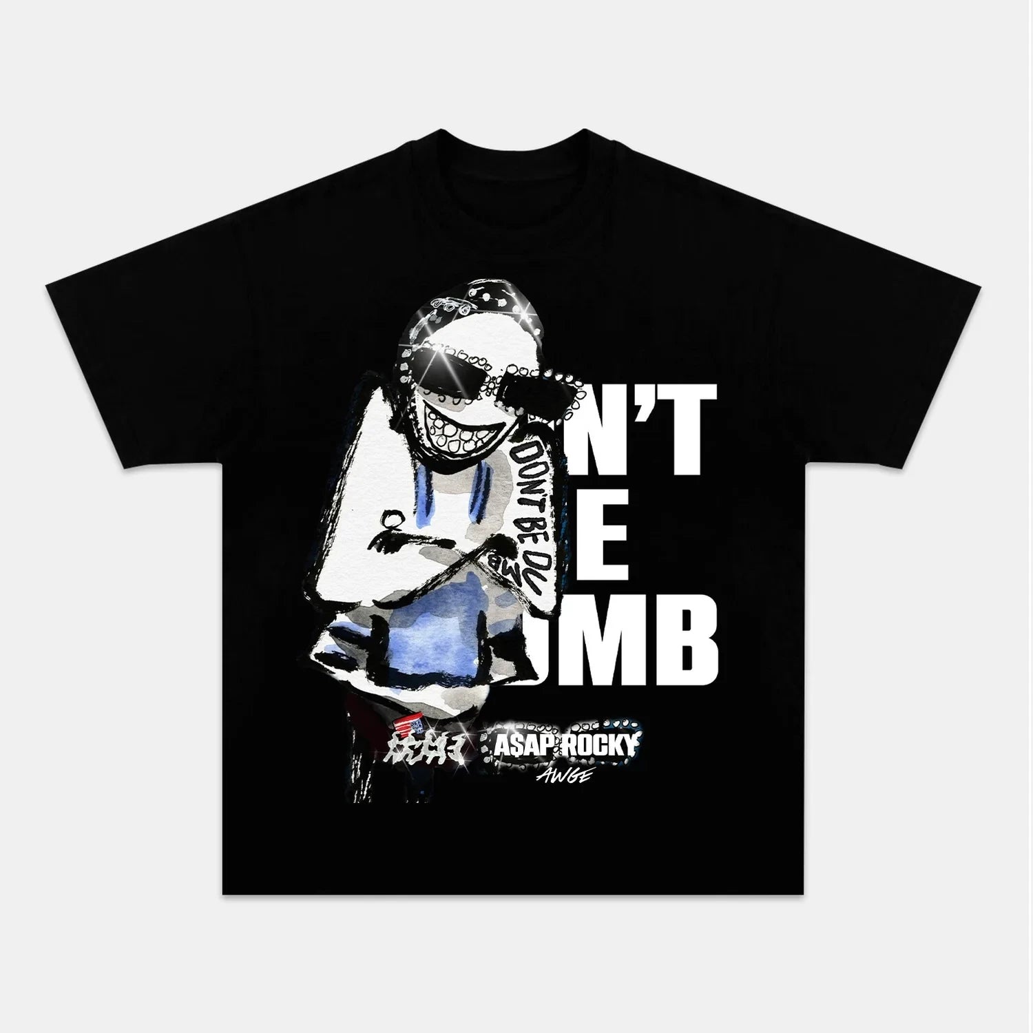 A$AP ASAP Rocky Don't Be Dumb album graphics pure cotton men's shirt 2026 Summer shirts Women's Y2k Hip Hop Short Sleeve Top