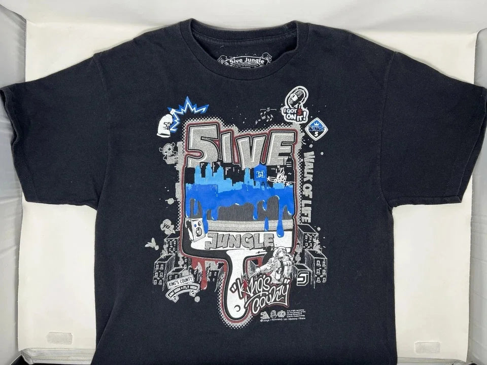Scrawl Harajuku Printing Short Sleeves Hip Hop Punk Y2K American Street Skateboard T-shirt Boy Style Pure Cotton Tops