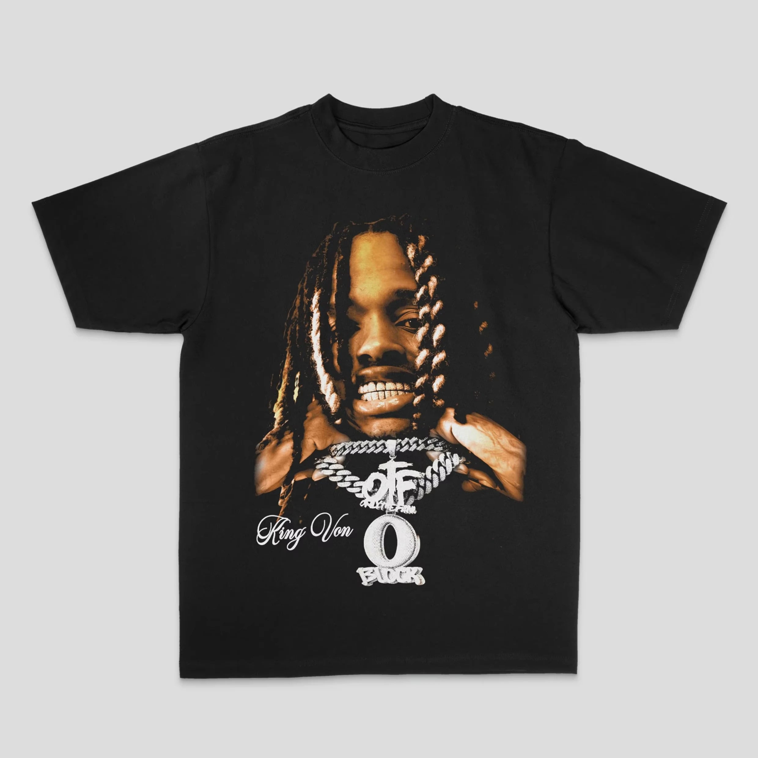 European and American King Von hip-hop rock rap top high street sporty casual loose men's T-shirt graphic t shirts