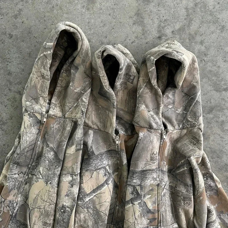Real Tree Camo Hoodie – Y2K White Tribal Graphic Edition