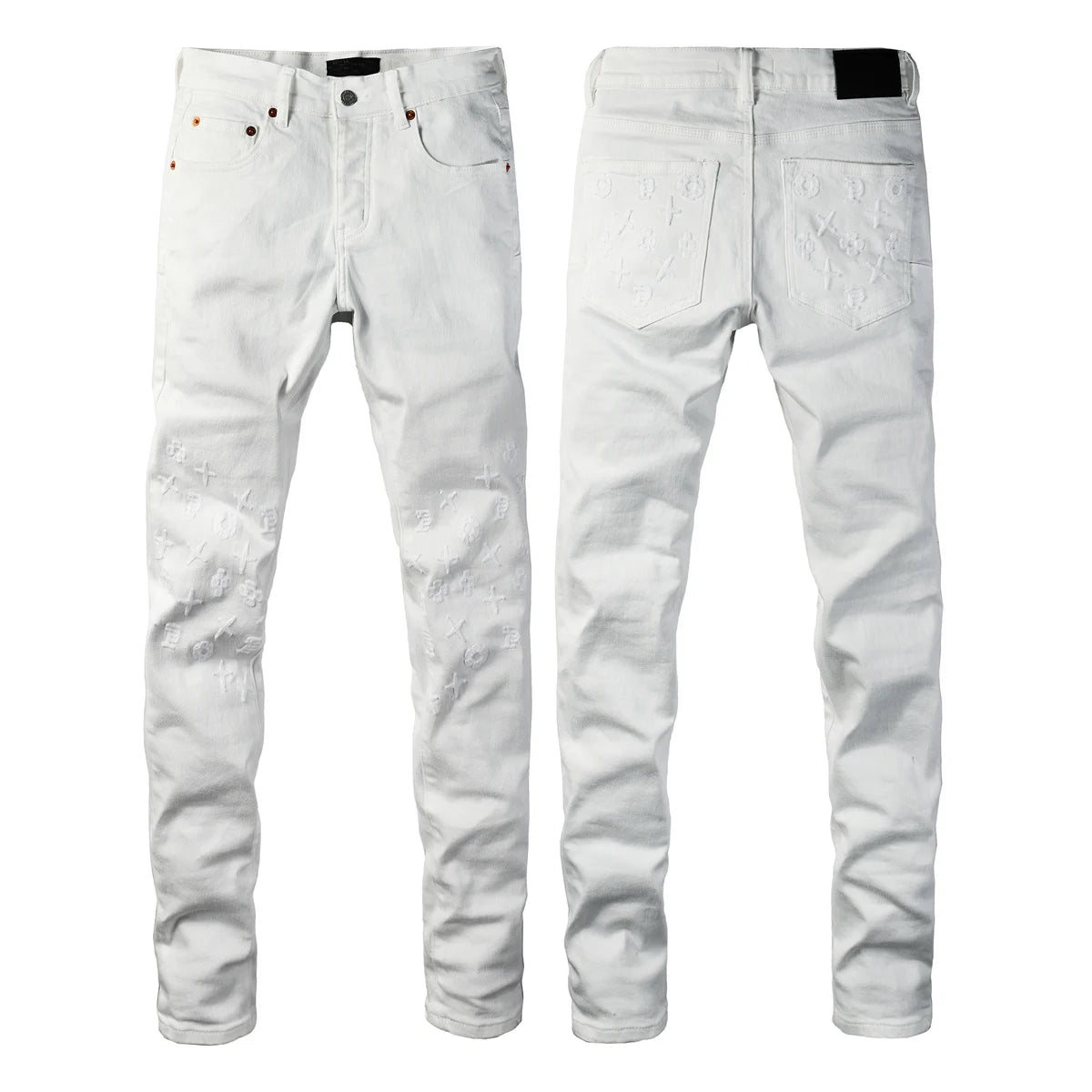 2025 American Jean Print Pants 9089 Style High Waist Loose Fit Straight Leg Blue Jeans Women's Fashion Casual Trousers