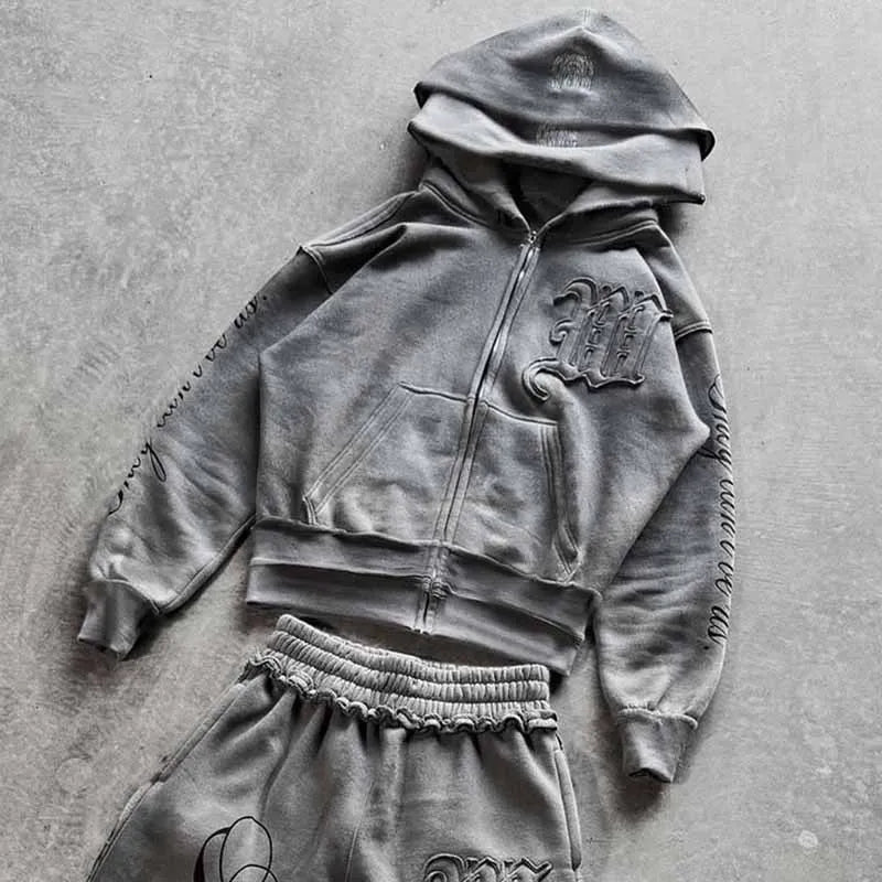 Vintage Grey Sun-Faded Set – Heavyweight Streetwear Co-ord