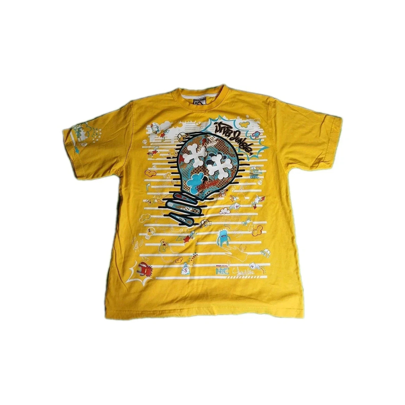 Scrawl Harajuku Printing Short Sleeves Hip Hop Punk Y2K American Street Skateboard T-shirt Boy Style Pure Cotton Tops