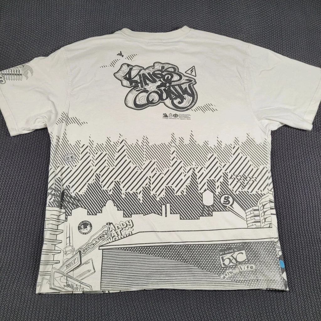 Scrawl Harajuku Printing Short Sleeves Hip Hop Punk Y2K American Street Skateboard T-shirt Boy Style Pure Cotton Tops