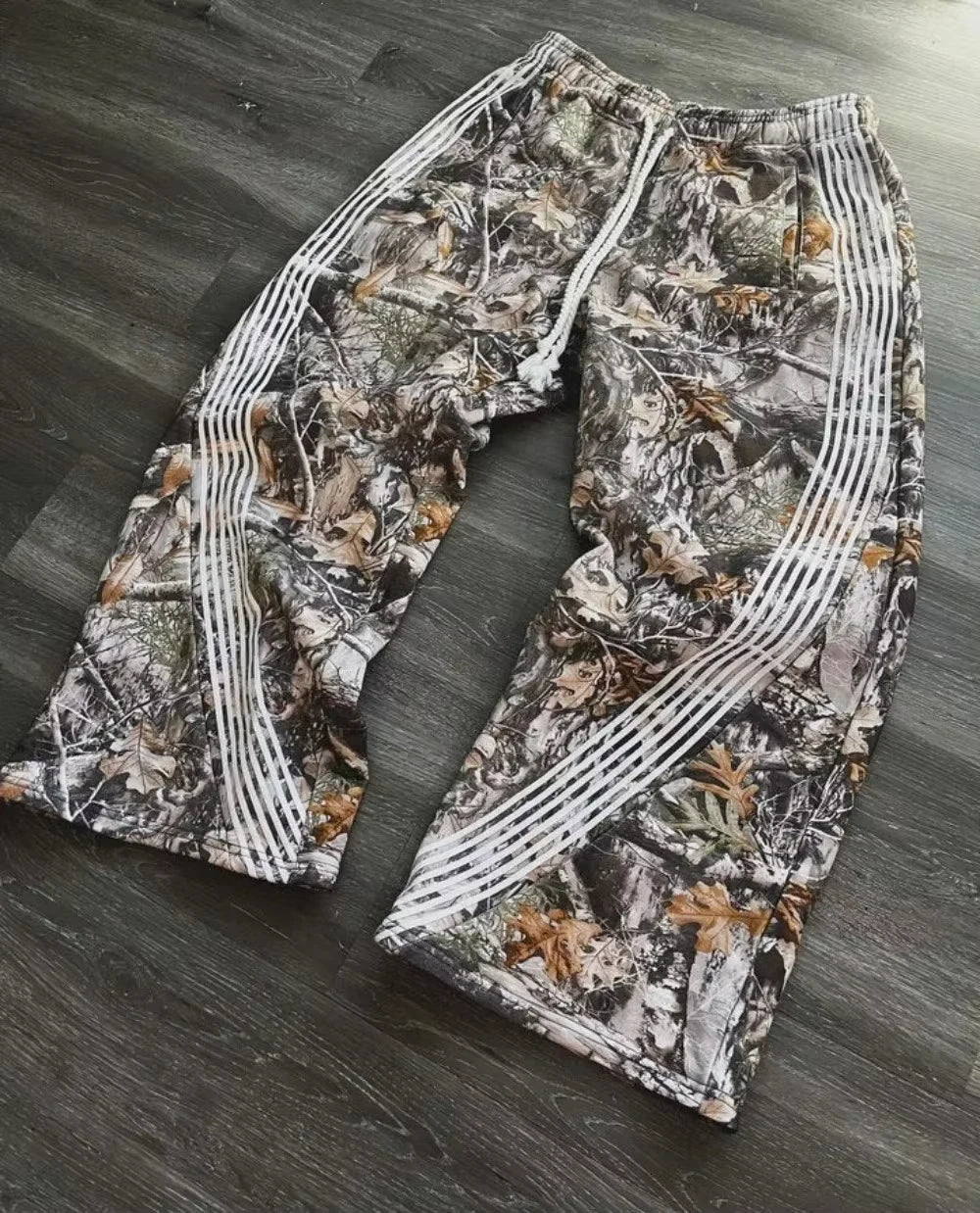 Real Tree Camo Track Pants – Side Stripe Streetwear Edition