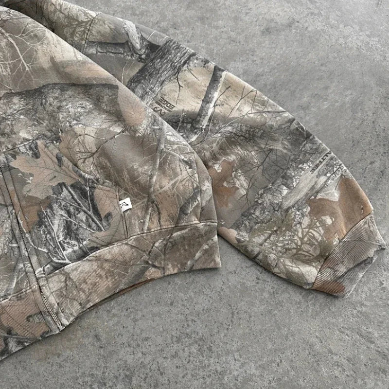 Real Tree Camo Hoodie – Y2K White Tribal Graphic Edition
