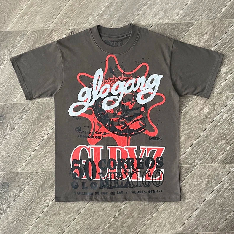 Premium Glo Gang Cotton T-Shirt With Stylish Print Streetwear Fashion Soft Fabric For Men And Women Summer Wear