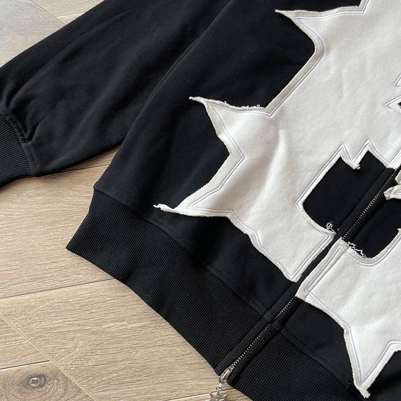 Glo Gang  BODY BAG Embroidered cartoon iron drill zipper hoodie