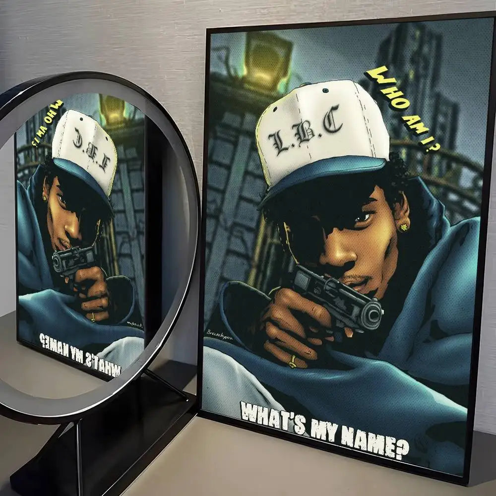 Rapper S-Snoop D-Dogg Poster HD Home Decor Sticky Wall Waterproof Home Living Room Bar Aesthetic Decor