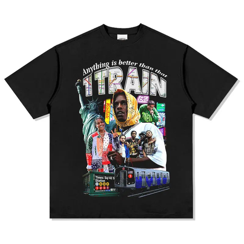 ASAP Rocky portrait graphic 100%cotton unisex shirt 2026 Summer New O-neck Men's Y2k hip hop style Short Sleeve Tshirt fan gift