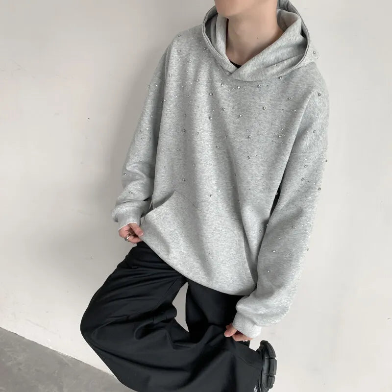 Heavy Du oulder Padded Hoodie Sweatirt for Men And Women Spring Autumn Design High Street k Star Rhinestone Couple J...