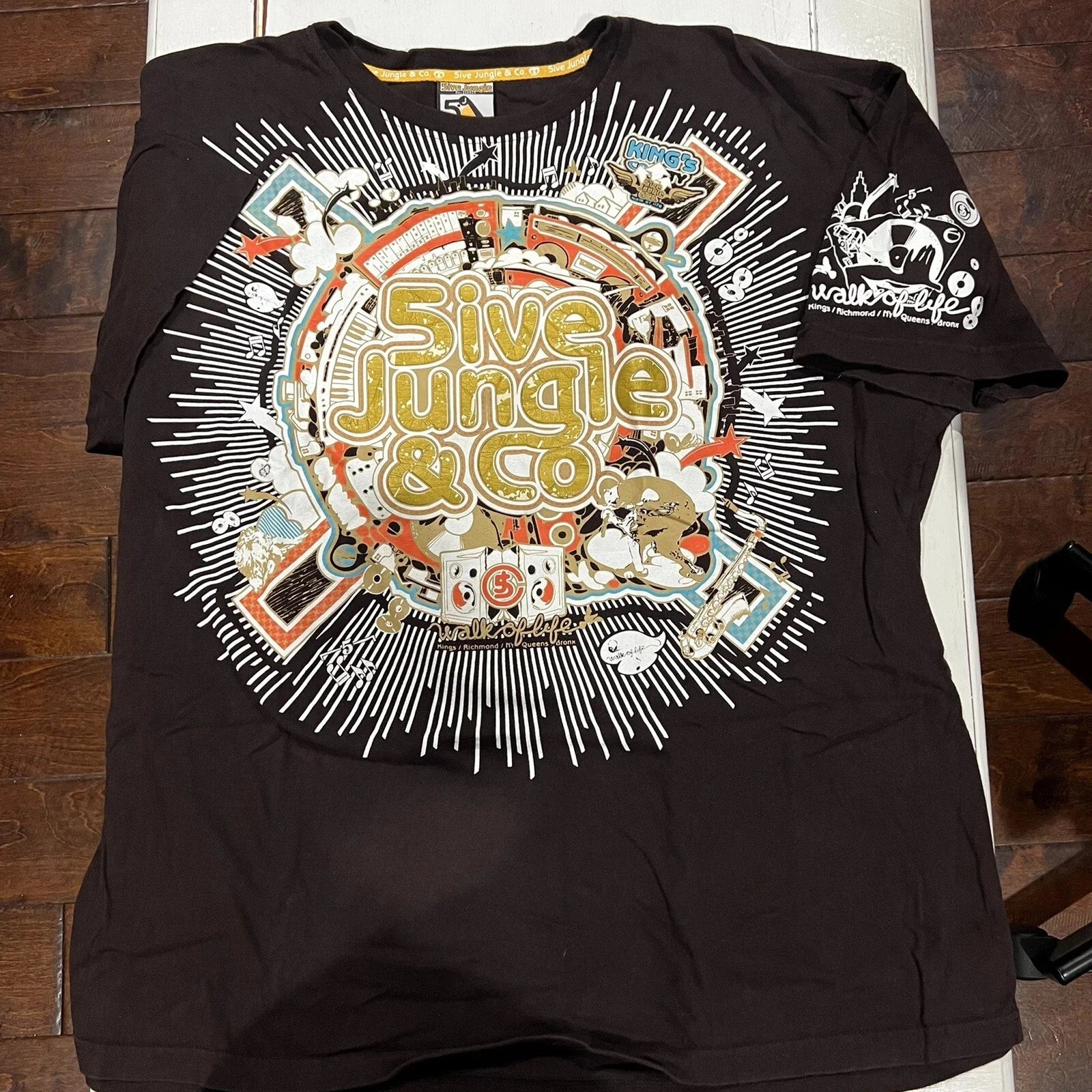 Scrawl Harajuku Printing Short Sleeves Hip Hop Punk Y2K American Street Skateboard T-shirt Boy Style Pure Cotton Tops