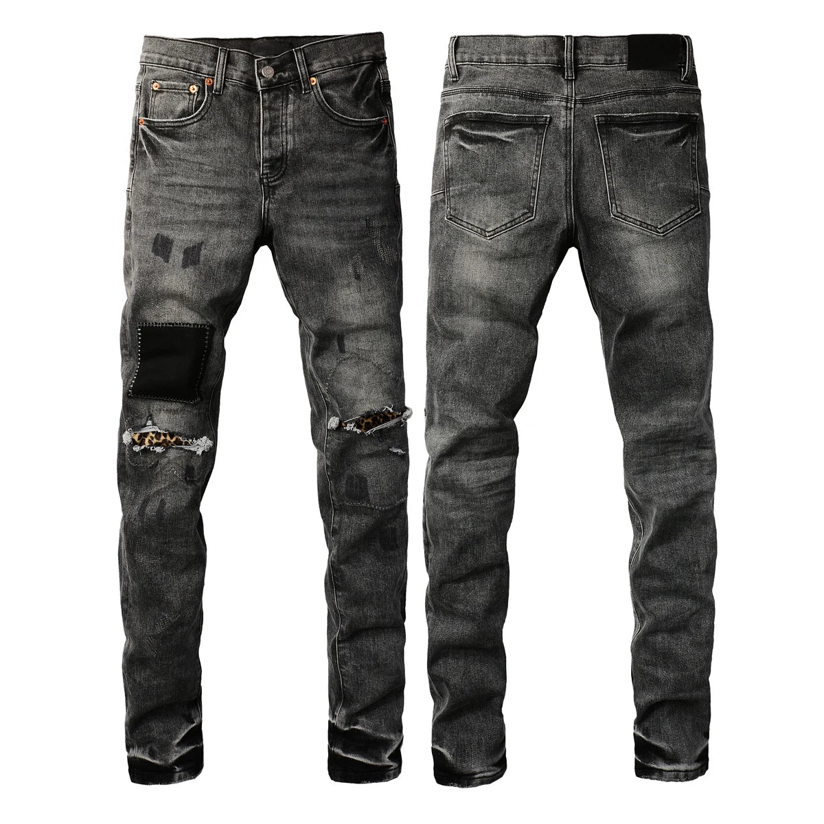 2025 American Jean Print Pants 9089 Style High Waist Loose Fit Straight Leg Blue Jeans Women's Fashion Casual Trousers