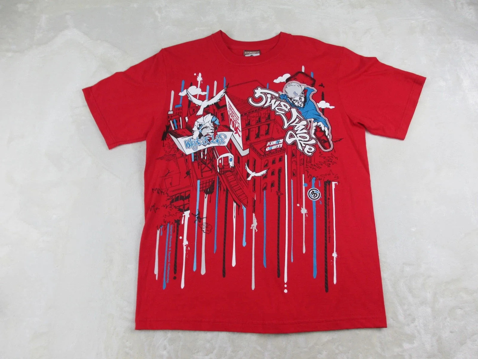 Scrawl Harajuku Printing Short Sleeves Hip Hop Punk Y2K American Street Skateboard T-shirt Boy Style Pure Cotton Tops
