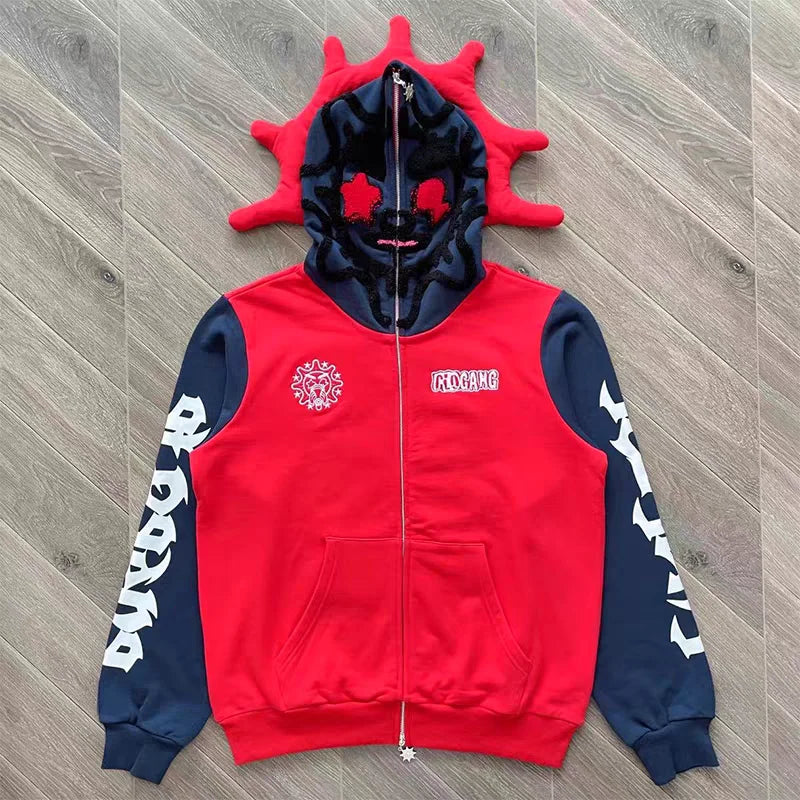 Glo Gang Style Full-Zip Mask Hoodie – Sun Horns Edition