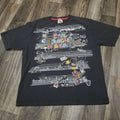 Scrawl Harajuku Printing Short Sleeves Hip Hop Punk Y2K American Street Skateboard T-shirt Boy Style Pure Cotton Tops