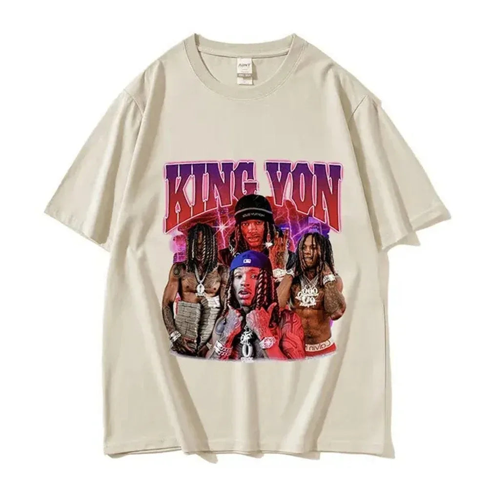 2026 Rapper K-King Von Graphic T Shirt Men's Hip Hop Gothic Fashion Short Sleeve T-shirts Oversized T-shirt Streetwear