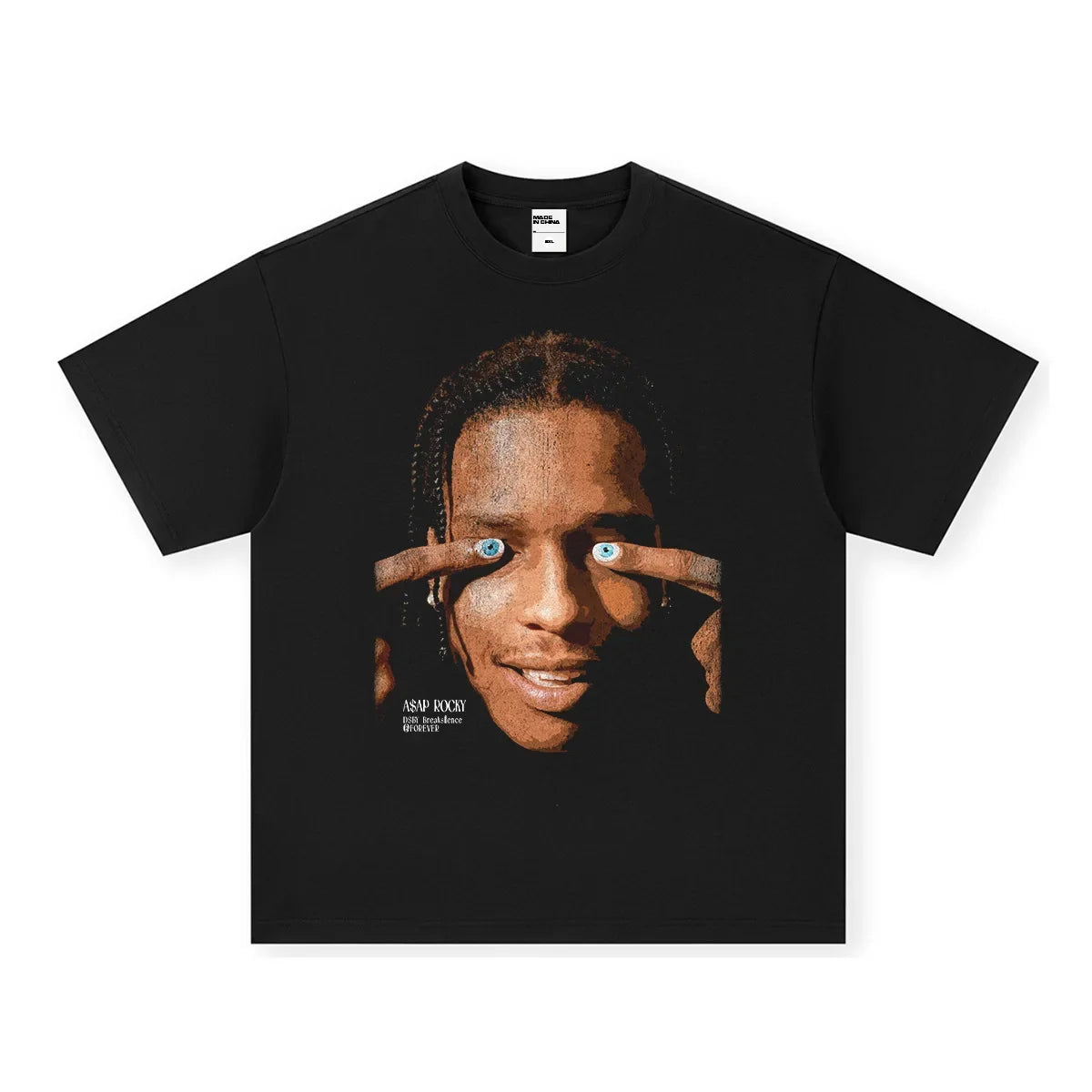2025 Men's and Women's Asap Rocky American hip-hop retro print t-shirt fashion loose high street 100% cotton o-neck short sleeve