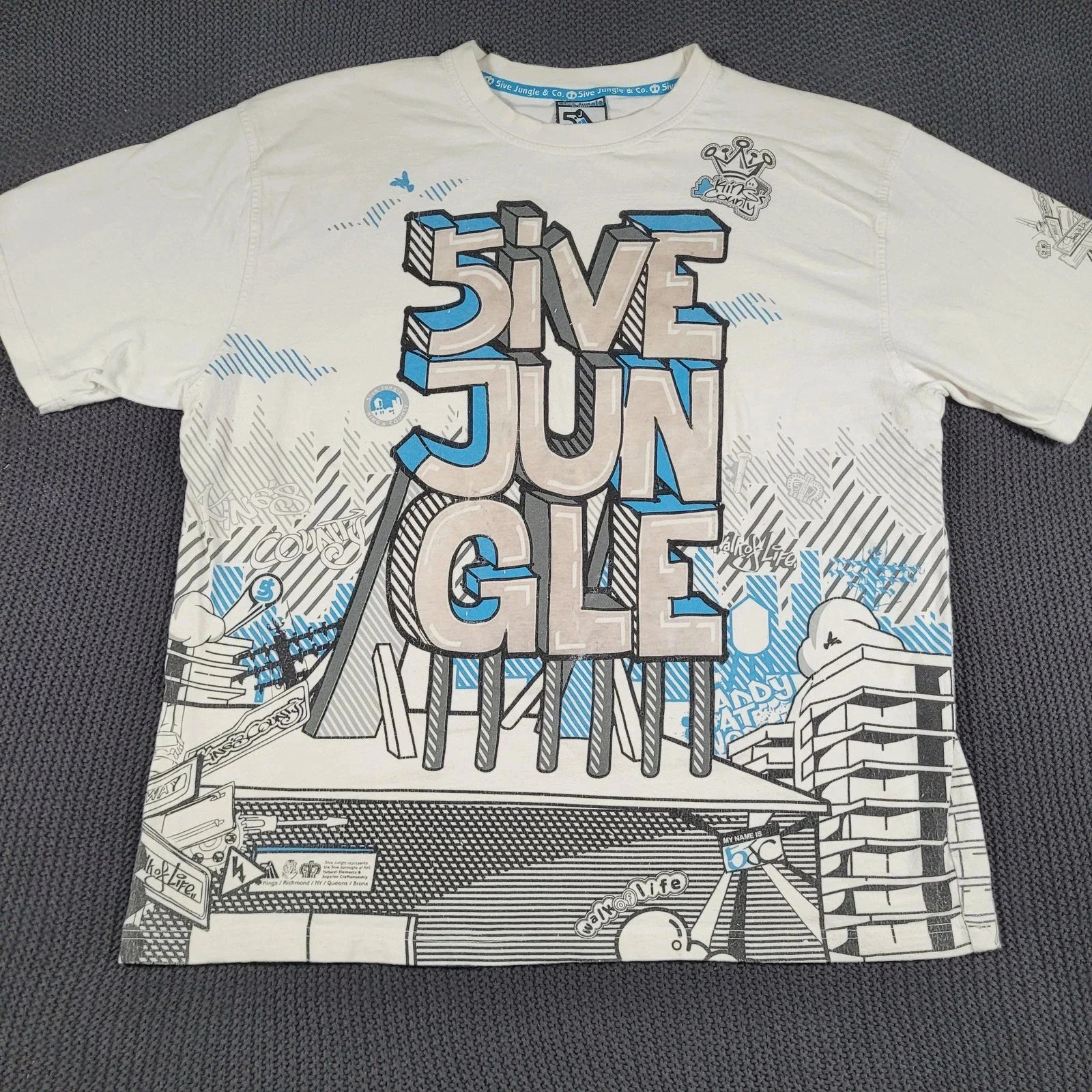 Scrawl Harajuku Printing Short Sleeves Hip Hop Punk Y2K American Street Skateboard T-shirt Boy Style Pure Cotton Tops