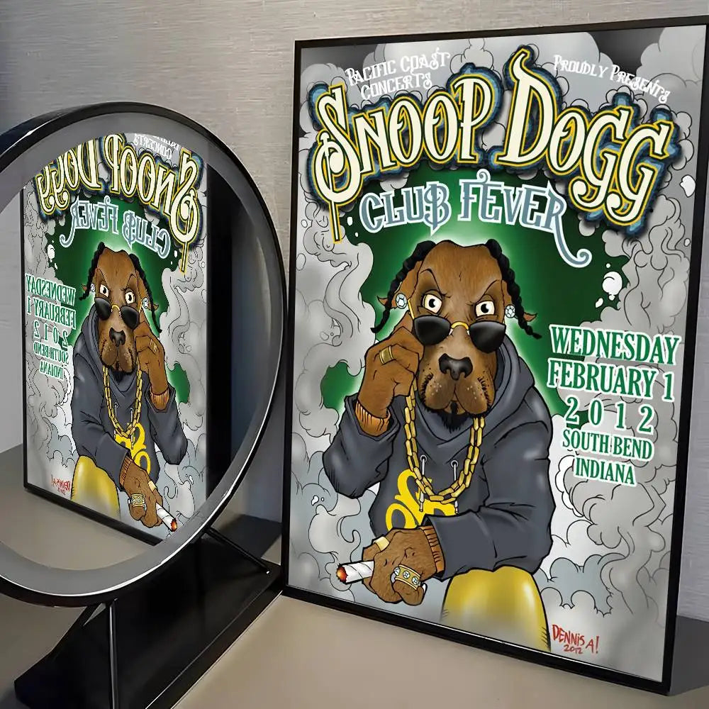 Rapper S-Snoop D-Dogg Poster HD Home Decor Sticky Wall Waterproof Home Living Room Bar Aesthetic Decor