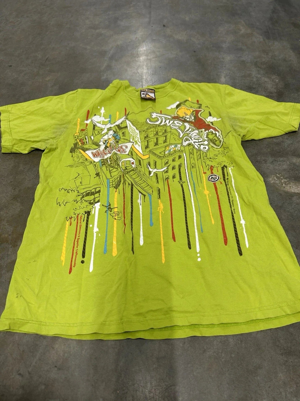 Scrawl Harajuku Printing Short Sleeves Hip Hop Punk Y2K American Street Skateboard T-shirt Boy Style Pure Cotton Tops