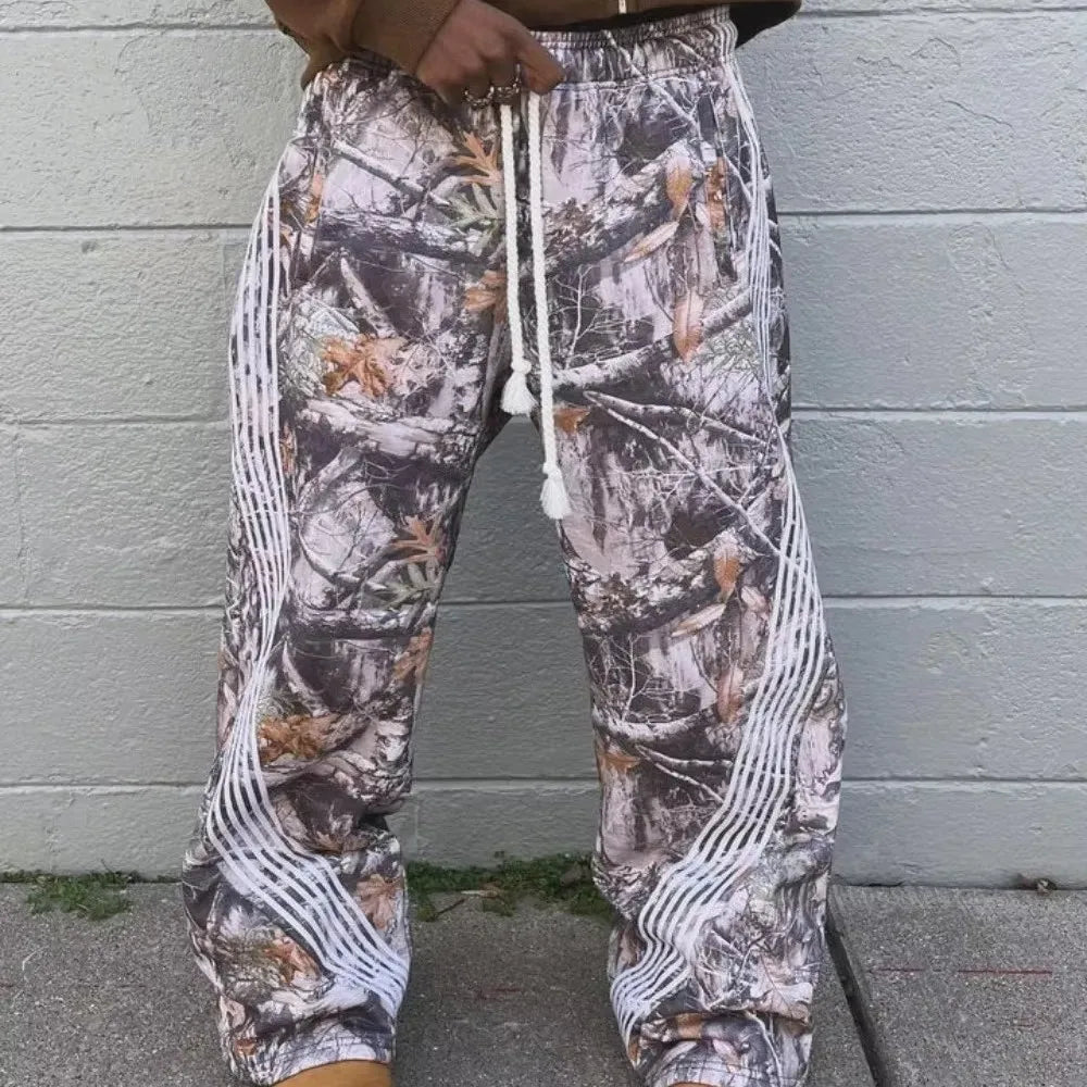 Real Tree Camo Track Pants – Side Stripe Streetwear Edition