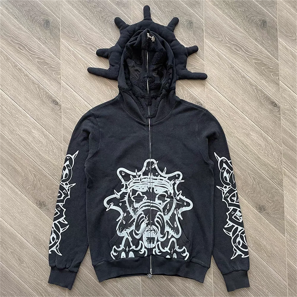 Blue Glo Gang Eroded Glo Thermal Hoodie Men Women High Quality Full Printed Cartoon Plush Print Oversize Hooded