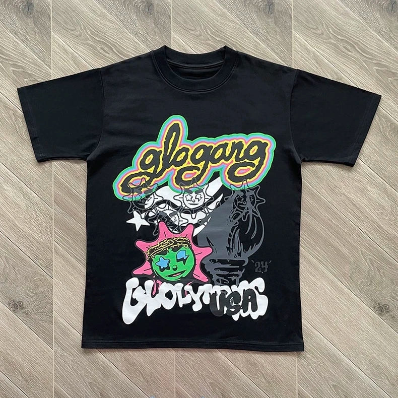 Glo Gang Casual Men's T-Shirt 100% Cotton Comfort Fit Streetwear Fashion Top